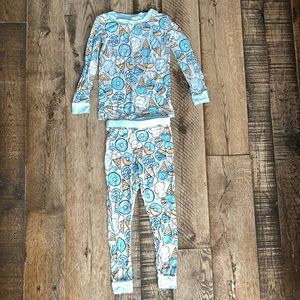 Little Sleepies blue/grey donut bamboo pajamas | 3T